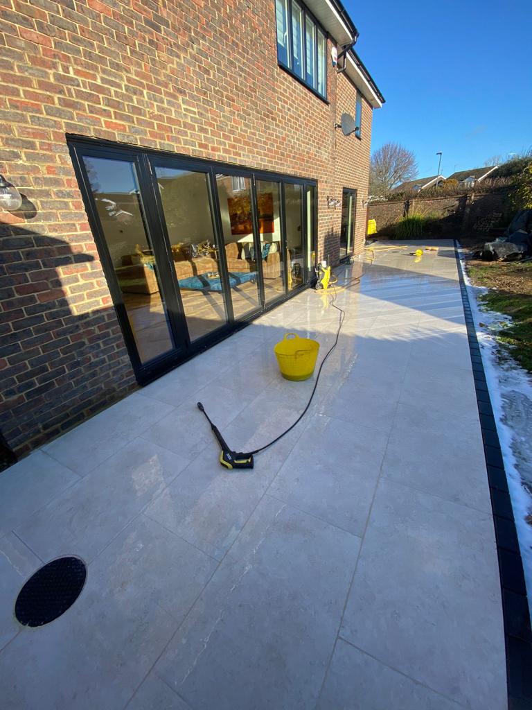 Patio with garden landscaping